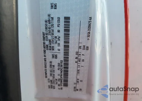 2022 Ford Econoline E350 Super Duty Cutaway Van z USA, uszkodzony, nr VIN 1FDWE3FN1NDC36152